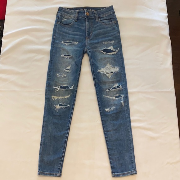 American Eagle Size 00 Hi Rise Jegging Crop Jeans - Picture 5 of 8